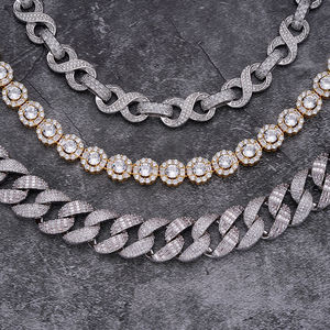 Iced Out Flower Tennis Chain <b>Necklace</b> Diamond Hip Hop Chain Luxury Rapper Jewelry <b>Statement</b> <b>Necklace</b> for Men and Women - Product Image 5