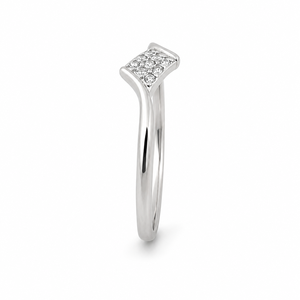 925 Sterling <b>Silver</b> Women's Geometric <b>Wave</b> <b>Ring</b> with Cubic Zirconia Minimalist Modern High Polish Finish Daily Wear Wedding Part - Product Image 3