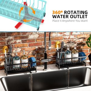 Organizador de Fregadero de Cocina Extra Grande de Acero Inoxidable con Soporte para Cepillos y Esponjas con Escurridor para Almacenamiento de Utensilios - Product Image 4