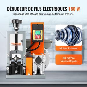 Spellatura Cavi Elettrici Motorizzata 180W, 60 Ft/min, con Indicatore di Profondità per Attrezzature di Riciclo Rottami Metallici - Product Image 2