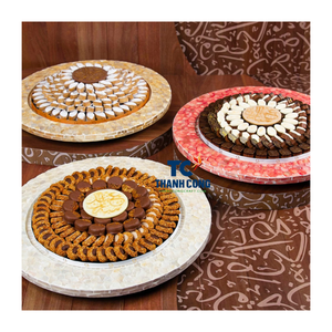 Meilleure vente belle nacre vietnamienne incrustation plateau écologique Ramadan Eid cadeau donnant une présentation de dessert élégante - Product Image 1