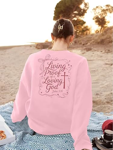 Suéter informal de manga larga para mujer, estampado antiencogimiento, con diseño de lazo de mariposa en ambos lados y logotipo frontal, para primavera/verano - Product Image 3