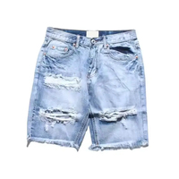 Últimos pantalones cortos de mezclilla elástica ligera de alta calidad para hombre, corte bootcut, color personalizado, transpirables, con cinturón, cordones y cristales, para entrenamiento al aire libre.