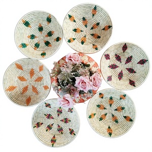 Panier multifonctionnel en herbe de Moonj naturelle, forme diamant, écologique, durable, taille mini - Product Image 1