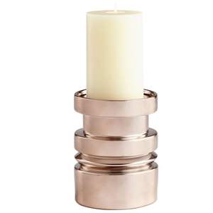 Modern Rose Gold Metal Candle Holder Geometric Design <b>Decorative</b> Candlestick Luxury Home <b>Decor</b> <b>Table</b> Accent Style - Product Image 1