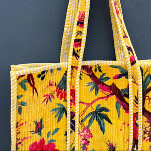 Sac fourre-tout en coton matelassé avec bandoulière, imprimé jungle, style bohème, capacité 1-1,9L - Product Image 2