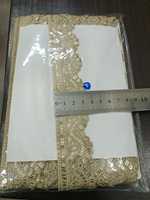 Bordure décorative élégante en dentelle à sequins dorés, motif floral brodé, largeur de 3 à 3 7/8 pouces, pour bordure de robe.