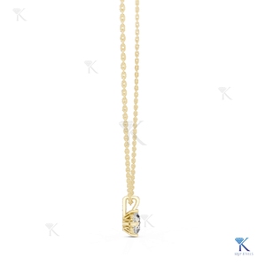 0.50 CT Cushion Cut Lab Grown Diamond Solitaire <b>Pendant</b> Necklace 14K 18K <b>Solid</b> <b>Gold</b> Open Basket Fine Women's Jewelry Gift Party - Product Image 5