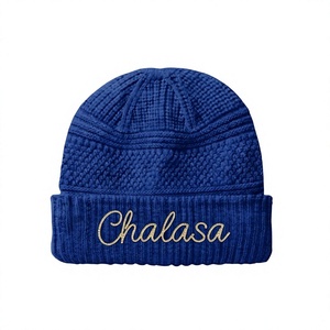 Custom Logo Unisex 100% <b>Wool</b> Knit Team Winter <b>Beanie</b> Hats Embroidered Skull Cap Sports Casual Outdoor Ski - Product Image 1