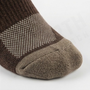 Crew <b>Socks</b> Brown Knitted Polyester Spandex Hiking Breathable Autumn Adult Regular Style - Product Image 6