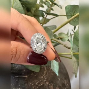 Anillo de Diamante Cultivado en Laboratorio de Corte Ovalado de 4 Quilates para Mujer, Joyería de Oro de Lujo para Boda, Compromiso, Aniversario, Regalo en Oro de 9K, 14K, 18K - Product Image 2