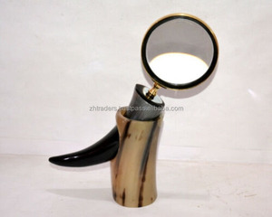 Lupa Cuerno Mango Níquel Lupa Cuerno de búfalo Latón Lupa de mano Cuerno de búfalo de mano - Product Image 5