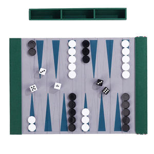 Luxury Quality PU Leather <b>Backgammon</b> Roll <b>Set</b> with Dice and Checkers Portable Durable Game for Two Players - Product Image 1