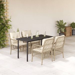 Set da Pranzo da Giardino in Beige, Nero, Crema e Bianco - Product Image 1
