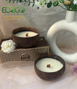 Vela Aromática de Soja en Recipiente de Cáscara de Coco Natural, Decoración Boho Ecológica para el Hogar, Eco2go Vietnam - Product Image 5