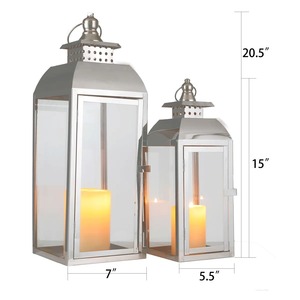 Vintage <b>Silver</b> <b>Lantern</b> Glass And Metal Design Perfect For Weddings Parties Holiday Decor And Luxury Home Display from India - Product Image 5