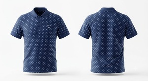 เสื้อโปโลชายสีขาวลายจุด แขนสั้น ผ้าฝ้ายอ๊อกซ์ฟอร์ด ดีไซน์ลำลอง ระบายอากาศได้ดี - Product Image 2