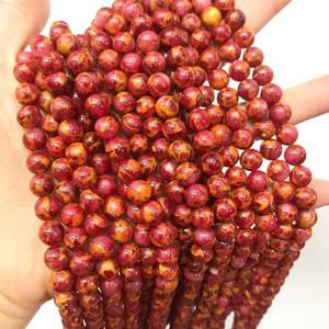 Perles de quartz mosaïque rouge naturel, lisses, pierres précieuses, brin complet de 15,5 pouces, certifiées IGI, origine Rajasthan, pour la fabrication de bijoux DIY - Product Image 4