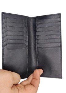 Cartera Larga Bifold de Alta Calidad para Mujer, de Cuero Genuino, con Tarjetero, Azul y Negro, Cierre Plegable, Forro de Seda, Duradera para Uso Diario - Product Image 2