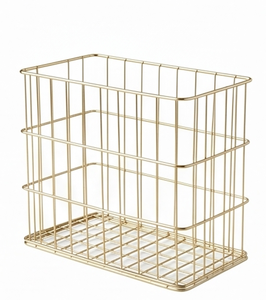Fine Quality <b>Rectangular</b> Metal Wire <b>Storage</b> <b>Basket</b> Stackable Modern Design Multi-Purpose Neatening Organizer Stylish Home Accent - Product Image 1
