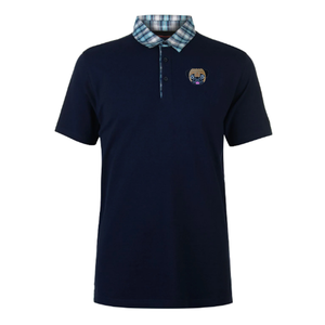 เสื้อเชิ้ตแขนสั้นสีน้ำเงินกรมท่าสำหรับผู้ชาย ผ้าฝ้ายถักเนื้อนุ่ม ระบายอากาศได้ดี สไตล์ลำลอง - Product Image 1