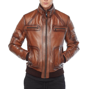 Chaqueta de cuero negra para hombre al por mayor con cierre de cremallera para minoristas de moda, proveedor mayorista con MOQ bajo - Product Image 3