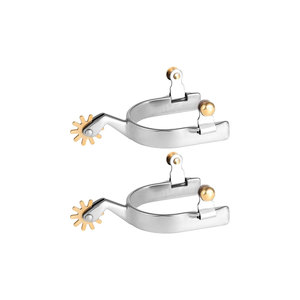 เดือยขี่ม้าสแตนเลสอย่างดี พร้อมสายหนังปรับได้ สำหรับกีฬาขี่ม้า - Product Image 2