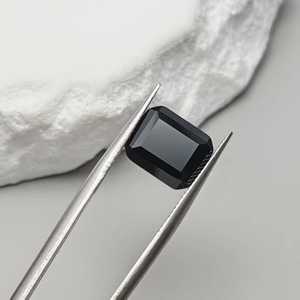 Natural Black Spinel Rectangle Faceted Gemstone Emerald Cut Loose Black Spinel Multiple Sizes For Jewelry Wholesale - Product Image 4