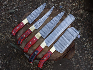 Premium LEGACY BLADES 5-Piece Damascus Steel <b>Kitchen</b> Chef <b>Knife</b> Set with Resin Handles Ambidextrous Design Durable <b>Sharp</b> Blades - Product Image 6