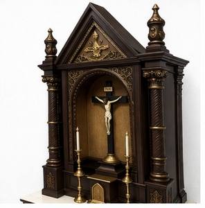 Meubles d'autel d'église en bois de teck sur mesure autel religieux artisanal de vente chaude pour les intérieurs d'église autel de Style Antique UK - Product Image 4