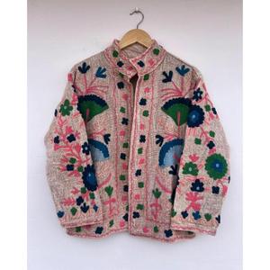 Hot Selling Handmade Knitted Eco-Friendly Cotton Reversible Embroidered Suzani Jacket <b>Duster</b> Outerwear Gift for Her Festive - Product Image 1