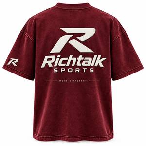 T-shirt en coton surdimensionné pour homme, manches courtes, col rond, imprimé photo décontracté, jersey respirant, logo sur le devant, design personnalisable - Product Image 2