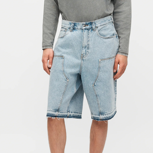 Shorts en jean bleu clair pour homme, coupe décontractée, style streetwear, avec logo personnalisé, pour l'été – Fournisseur professionnel - Product Image 1