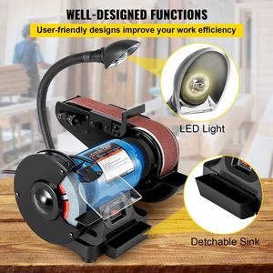 Smerigliatrice a Nastro Elettrica 2-in-1 da 2 Pollici e Levigatrice da Banco da 6 Pollici 3450 Giri/Min, Robusto Supporto a 90 Gradi per la Lavorazione dei Coltelli - Product Image 6