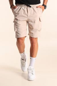 Short d'entraînement noir taille haute pour homme, respirant, décontracté, taille élastique, Short de course en usine directe - Product Image 5