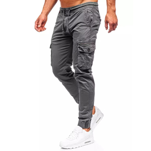 Pantalon Cargo Homme Gris Empilé à Séchage Rapide avec Cordon de Serrage Personnalisé et Multiples Poches – Vente en Gros - Product Image 4