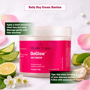 Crème de jour Vedic Line OnGlow pour tous types de peaux, formule légère et non grasse, disponible au meilleur prix de gros - Product Image 3