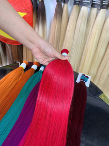 Single Donor Bulk <b>Hair</b> Extensions Raw <b>Hair</b> Dyed <b>Color</b> Vietnam Factory Special Wholesale Supplier Straight Ready To Ship Colorful - Product Image 5