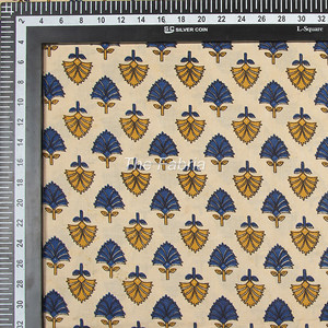 Tela de algodón Floral Ajrakh Multicolor hecha a mano por artesanos para bolsas de ropa cortinas decoración del hogar y manualidades-para niños - Product Image 4