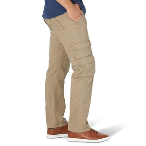Pantalon cargo droit en toile kaki avec poches latérales, personnalisé pour homme, style utilitaire, streetwear décontracté, pour l'extérieur, vente en gros, fournisseur en vrac, 100% - Product Image 3