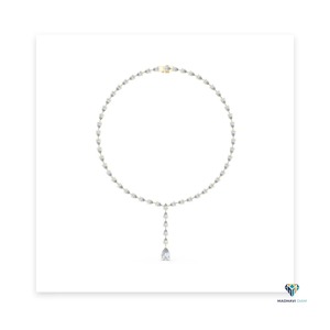 Collier en diamant de laboratoire taille poire Royal Radiance 22,98 carats en or jaune 18 carats |   Bijoux élégants en forme de larme - Product Image 6