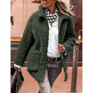 Abrigo parka vintage de lana sintética personalizado con cremallera larga para mujer, venta al por mayor, abrigos de invierno de sherpa esponjosos, de gran tamaño, a la moda y elegantes. - Product Image 2