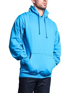 Sweat-shirt à capuche en molleton bleu pour homme, coupe classique, couleur unie, poche, décontracté, tricoté, automne, 100% coton, manches longues - Product Image 2