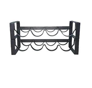 Basics - Botellero Metálico Apilable para 4 Botellas, Almacenamiento de Vino, Soporte para Botellas de Vino que Ahorra Espacio, Botellero Metálico Negro - Product Image 1