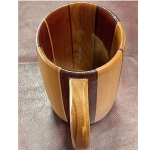 Tasse en bois artisanale avec poignée, pour café, thé, bière, cadeau artisanal naturel pour la maison, le bureau, les fêtes - Product Image 1