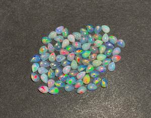 Natural Ethiopian Opal Pear Cabochon Loose Gemstone Wholesale Lot Jewelry Making Play Of Color <b>Stone</b> - Product Image 4