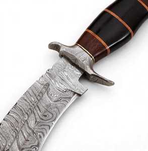 มีดทำมือเหล็กดามัสกัสทรงดรอปพอยต์ ด้ามกระดูกอูฐ มีดอเนกประสงค์ - Product Image 3
