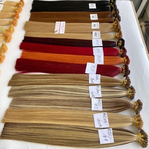 Venta al por mayor ruso doble dibujado I Tip Hair 100% todos los colores Remy extensiones de cabello virgen cabello humano precio de fábrica - Product Image 2