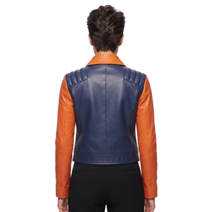 Crop Genuine Leather <b>Jacket</b> Women Motorbike Style Zipper Leather <b>Jackets</b> Ladies Turn Down Collar Genuine Leather <b>Jacket</b> Women's - Product Image 2