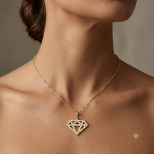 SHRAMAN DIAMOND Collier pendentif logo tendance en moissanite plaqué or, grand modèle de luxe style Hip Hop Iced Bling, en argent 925, pendentifs et breloques - Product Image 2